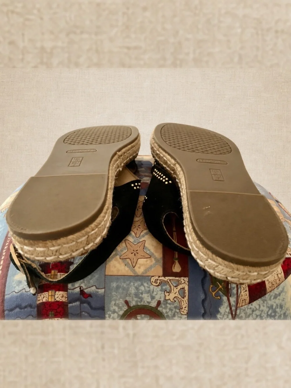 Aerosoles Espresso Studded Espadrille Sandals 9